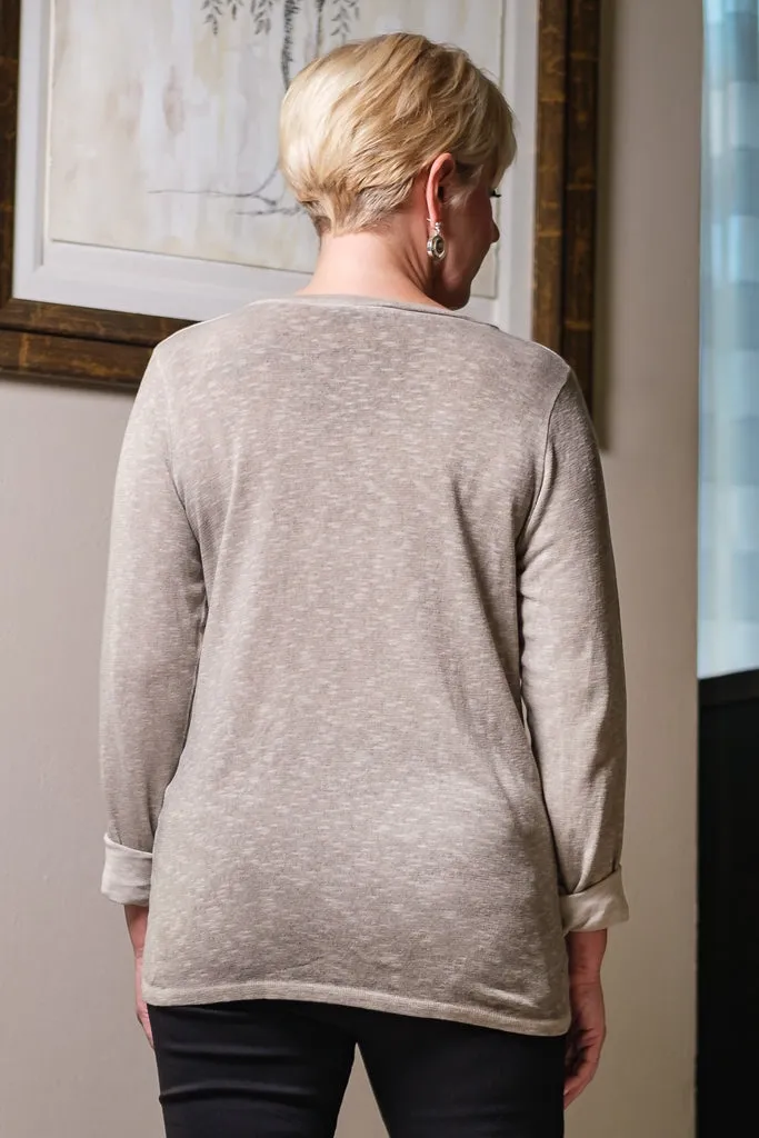 Sydney V-Neck Twist Front Top (BLS122) - FINAL SALE