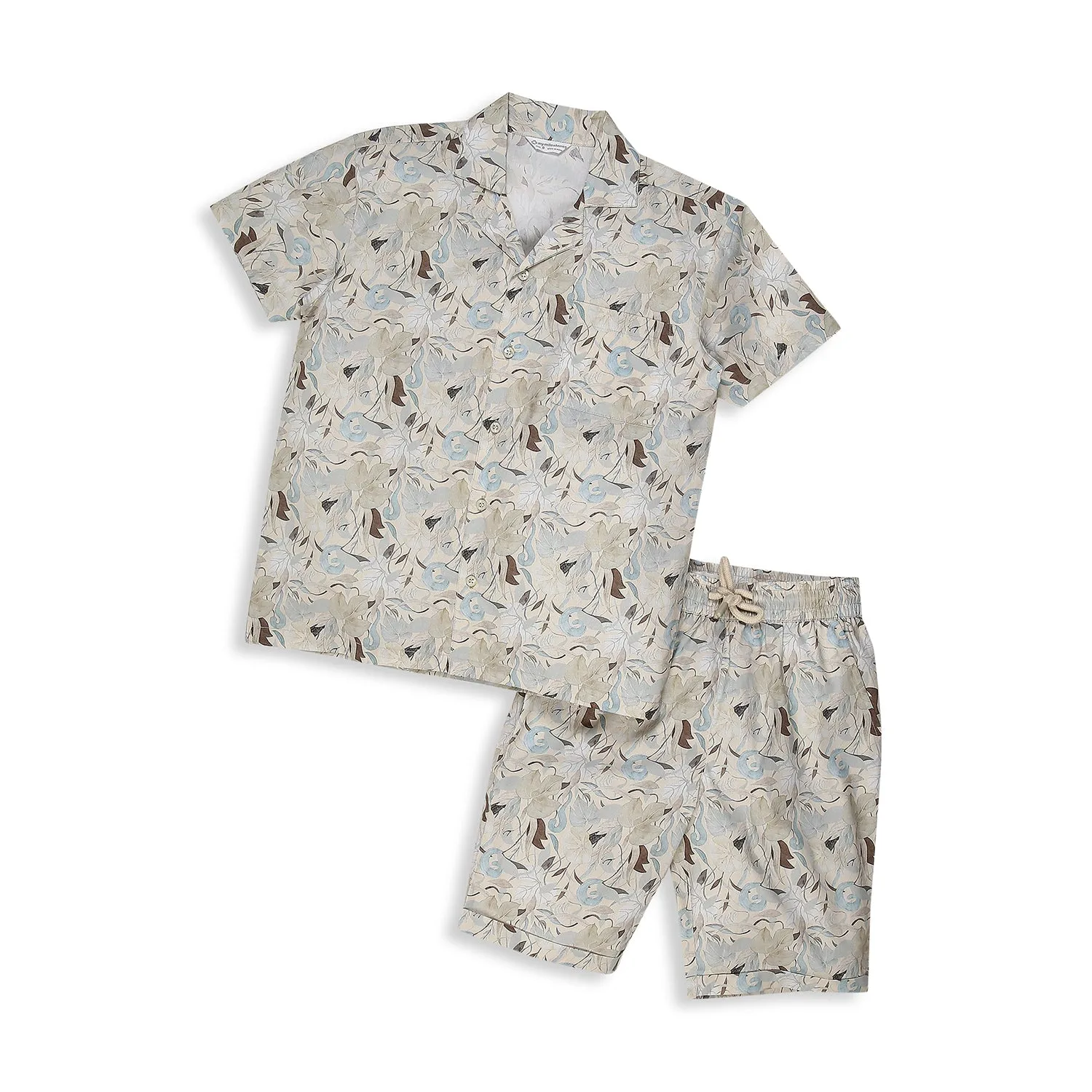 Tropical Print Clothing Set - Light Blue