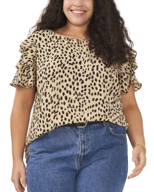 Wanda Tiered Sleeve Blouse | Khaki Haze