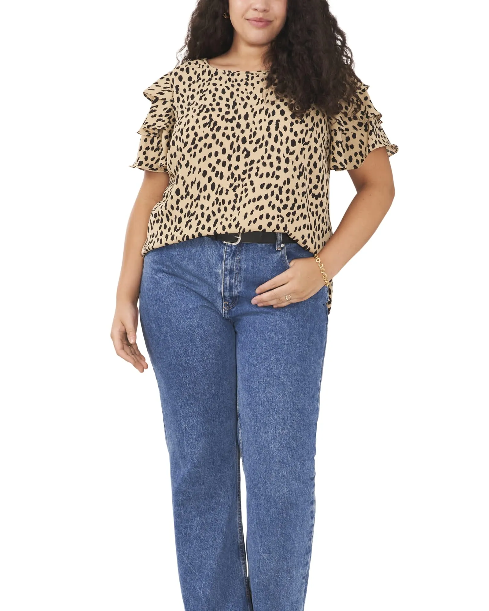 Wanda Tiered Sleeve Blouse | Khaki Haze