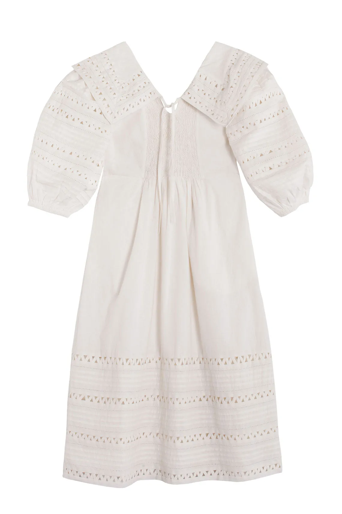 White Willa Smocked Puff Sleeve Dress
