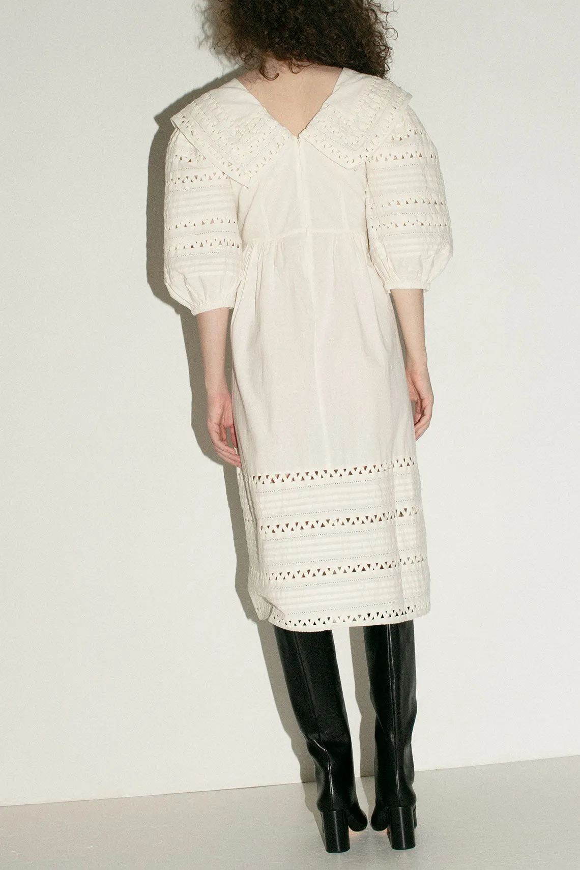 White Willa Smocked Puff Sleeve Dress