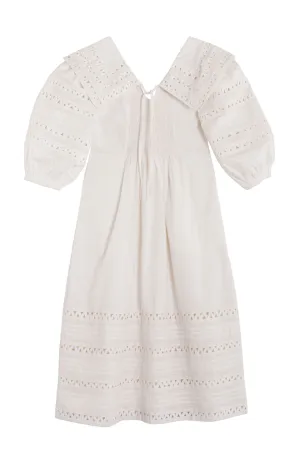 White Willa Smocked Puff Sleeve Dress