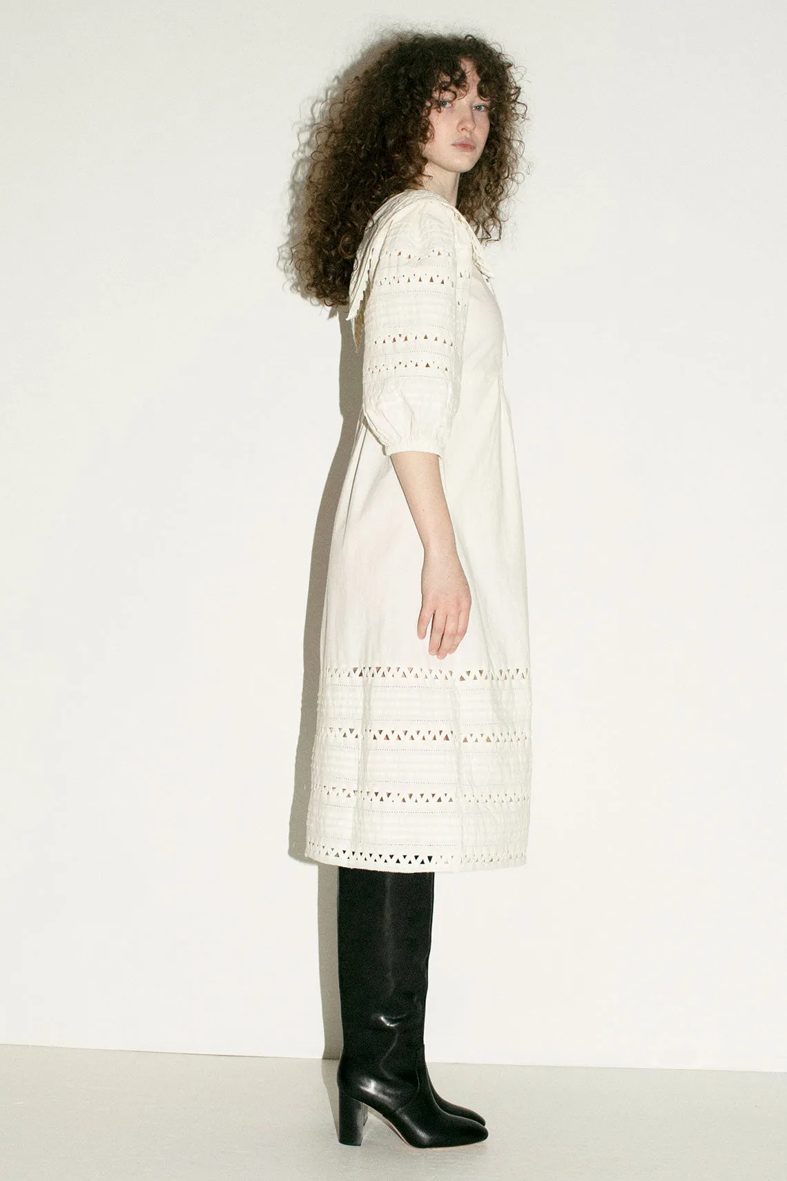 White Willa Smocked Puff Sleeve Dress