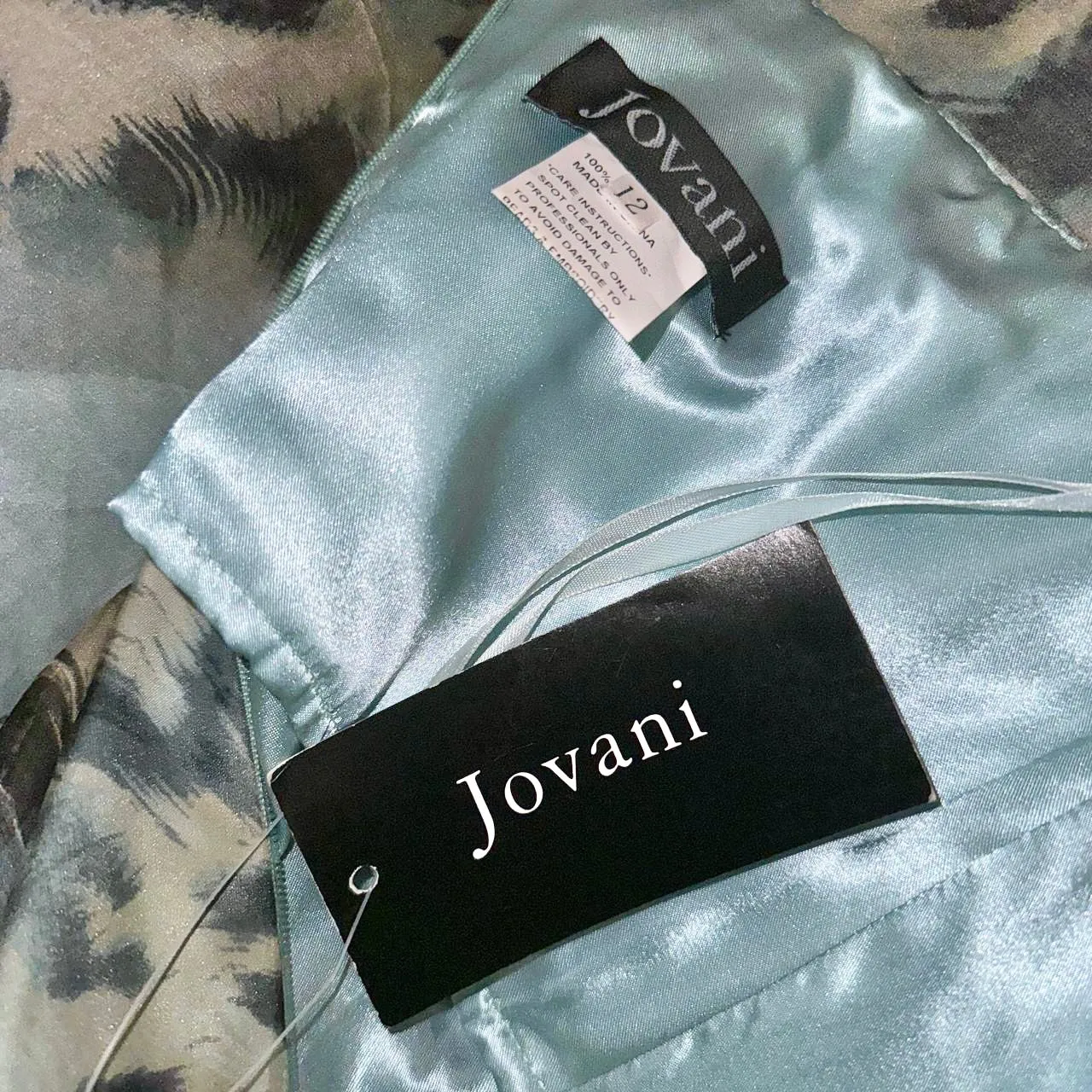 Y2K Seafoam Silk Leopard Gown (L)